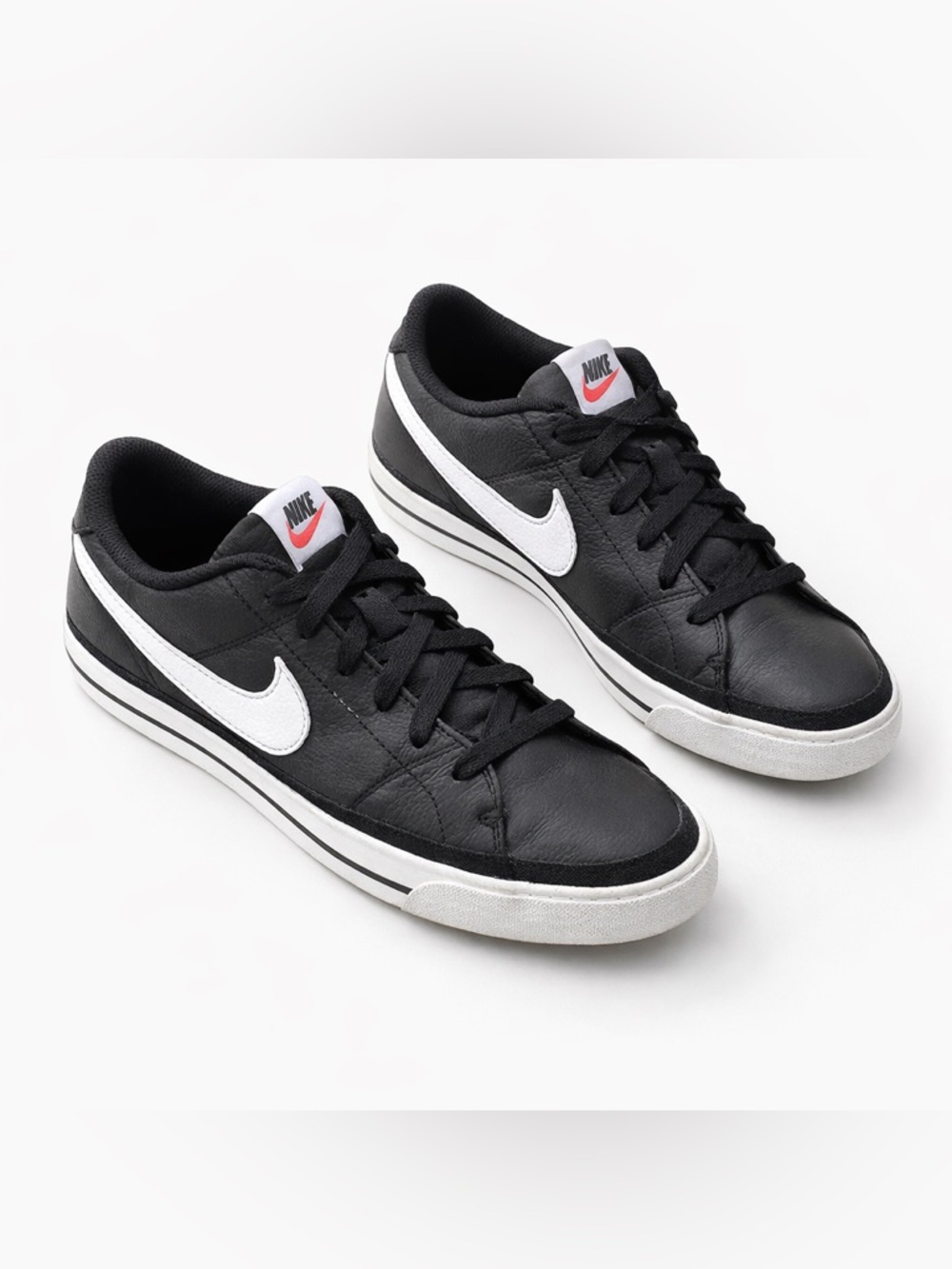 Nike Court Legacy Black White Low Top Sneakers Mens 7.5